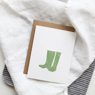 'Garden Boots' - letterpress card