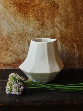 Handmade Frost White Lantern Vase