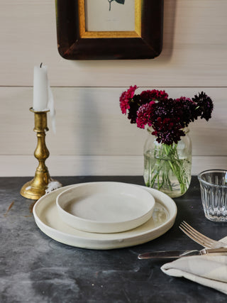 Handmade Round Plates in 'Frost White'