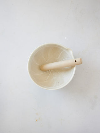 Handmade Japanese Ceramic Mortar & Wooden Pestle in 3 sizes