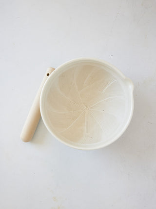 Handmade Japanese Ceramic Mortar & Wooden Pestle in 3 sizes