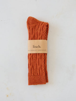 Chunky Cable Knit Socks - in 3 colors