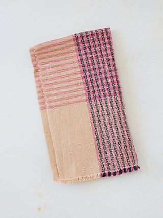 Handwoven Rose Stripe Tea Towel