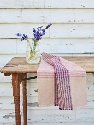 Handwoven Rose Stripe Tea Towel