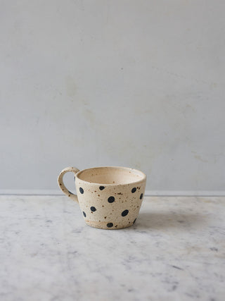 Handmade Large Black Dot Mug