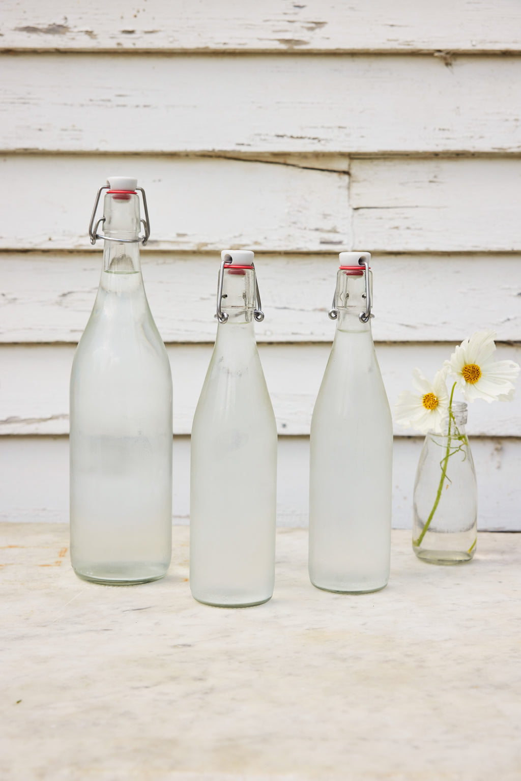 French Glass Bottle with Hinged Swing Top
