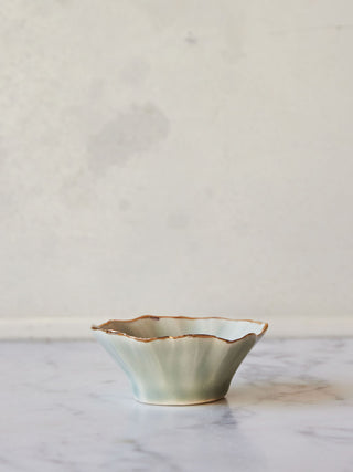 Gold Rimmed Salt & Spice Pinch Bowl