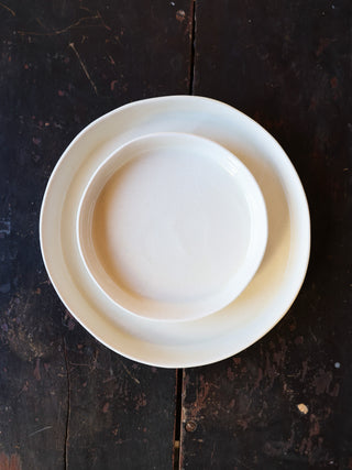 Handmade Round Plates in 'Frost White'
