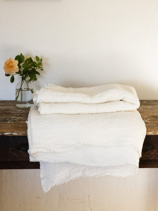 Handmade Waffle Blanket - in 2 Colors & 2 Sizes