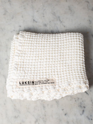 Linen Cotton Waffle Towels in 'Salt'