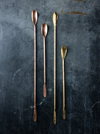 Handmade Forged Brass or Copper Cocktail Stirrer - in 2 sizes