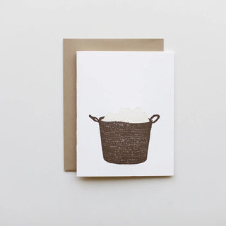 'Woven Laundry Basket' - letterpress card