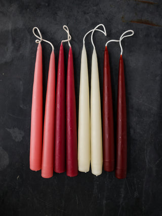 Hand Dipped Taper Candles - in 10 colors