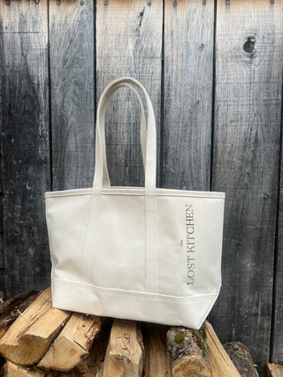 'The Lost Kitchen' handcrafted stenciled canvas tote