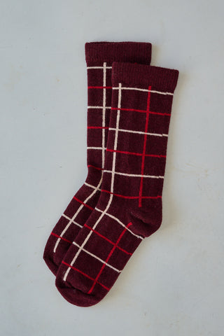 Windowpane Knit Socks in 2 colors
