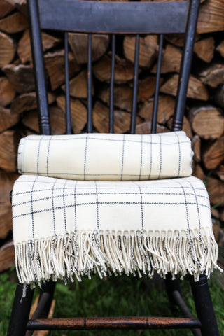 Pearl Check Lambswool Throw