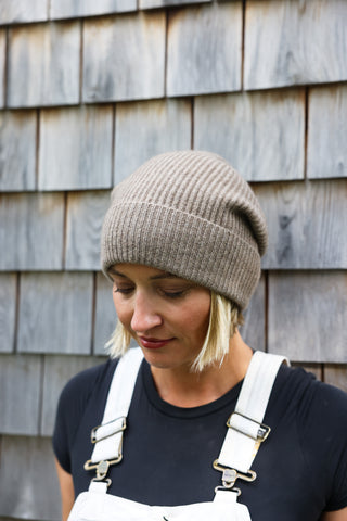Utility Cashmere Ribbed Beanie