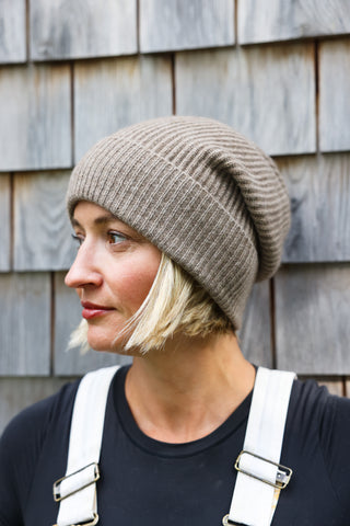 Utility Cashmere Ribbed Beanie