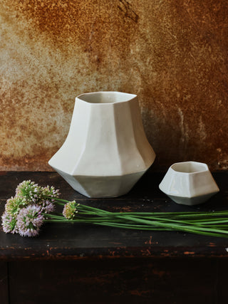 Handmade Frost White Lantern Vase