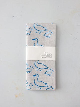 'Mama Duck' - Linen Tea Towel