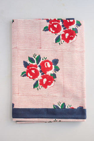 'Mia' Hand Block-Printed Tablecloth
