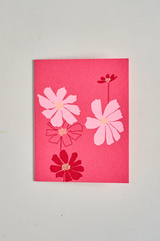 'Pink Cosmos' - Silkscreen Card