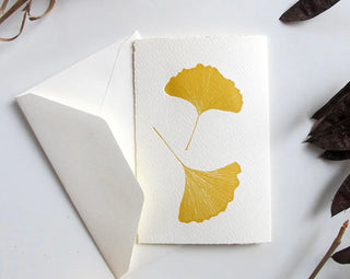 'Ginkgo Pair' - letterpress card