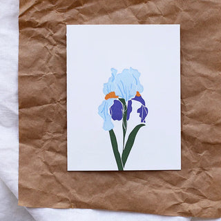 'Blue Iris' - letterpress card