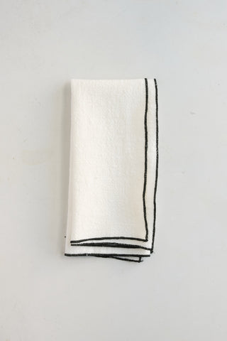 Soft French Linen Napkin with Contrast Trim