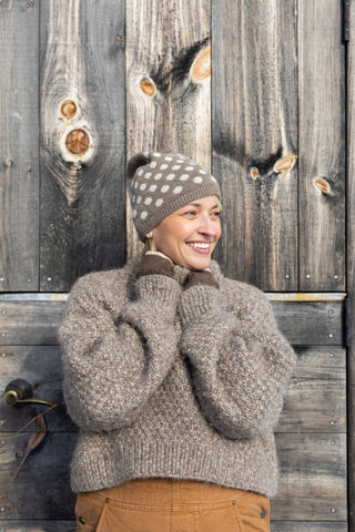 Wool Cashmere Knit Dot Hat- in 2 colors