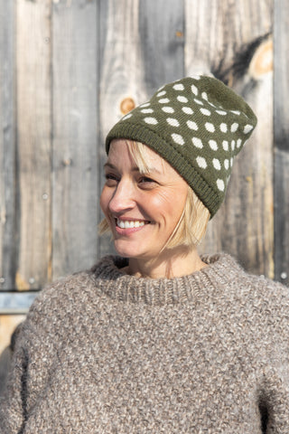 Wool Cashmere Knit Dot Hat- in 2 colors