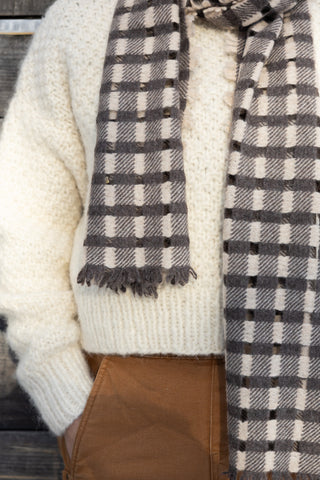 Lightweight Check Cashmere Scarf