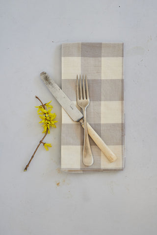 Farmer's Gingham Napkin in Harbor Grey