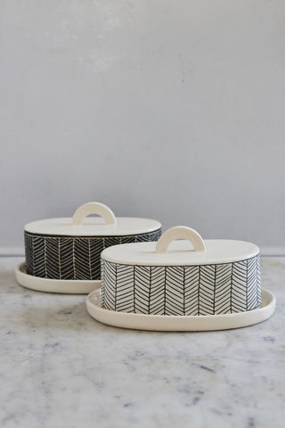 Handmade Herringbone Butter Dish