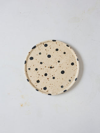 Handmade Black Polka Dot Plate