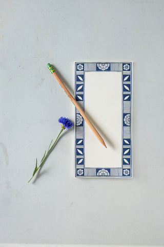 Blue Motif Floral Notepad - design by Katharine Watson