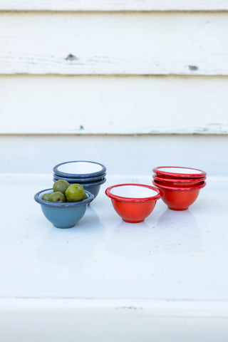 Enamel Pinch Bowl - in 2 colors