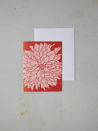 'Dinner Plate Dahlia' Silkscreen Card