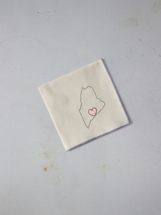 'Heart of Freedom' Embroidered Cocktail Napkin