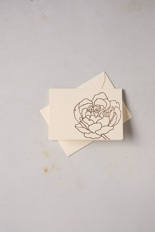 'Peony' - Letterpress Card