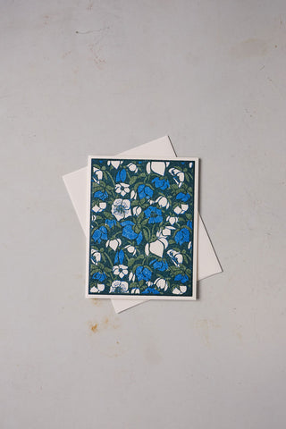 'Blue Hellebores' - Letterpress Card
