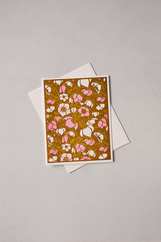 'Pink Hellebores' - Letterpress Card