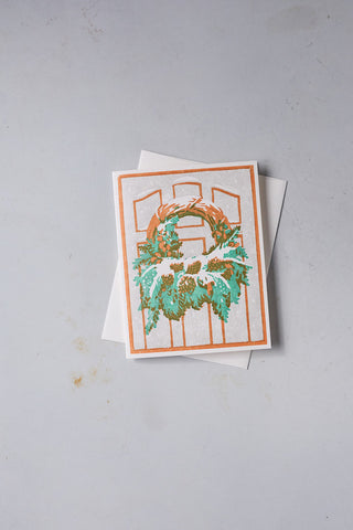 'Snowy Wreath' - Letterpress Card