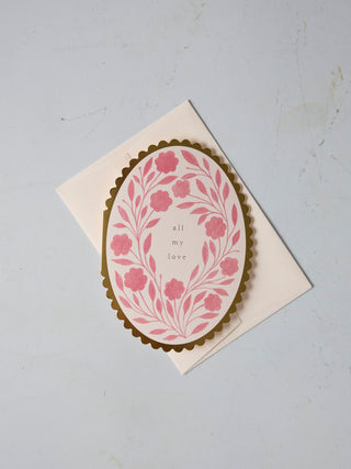 'All My Love' Rose Flora Card