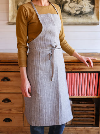 Striped Linen Apron - in 2 options