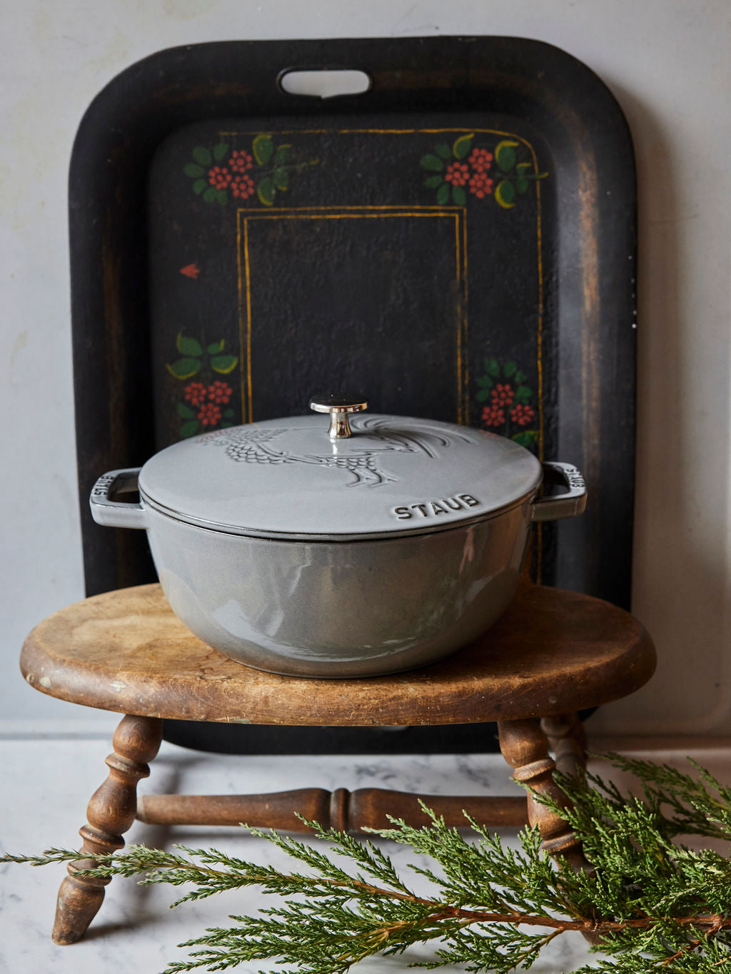 HAUSHOF 5.3 QT Enameled Cast Iron Dutch Oven – White, Non-Stick, Round, Stewing