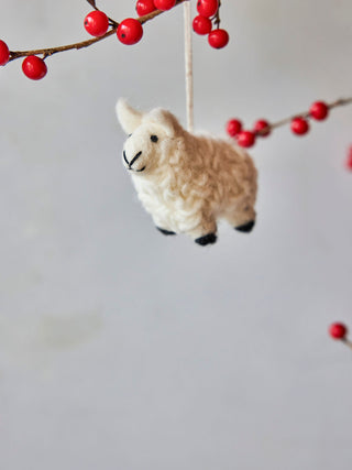Felted Sheep Ornament
