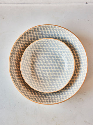 Handmade Wheel-Thrown Ceramic Bowl in opal dot