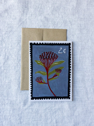 Vintage Stamp Flower Card