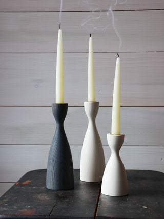 Handcrafted Wooden Pantry Candlestick in 3 colors